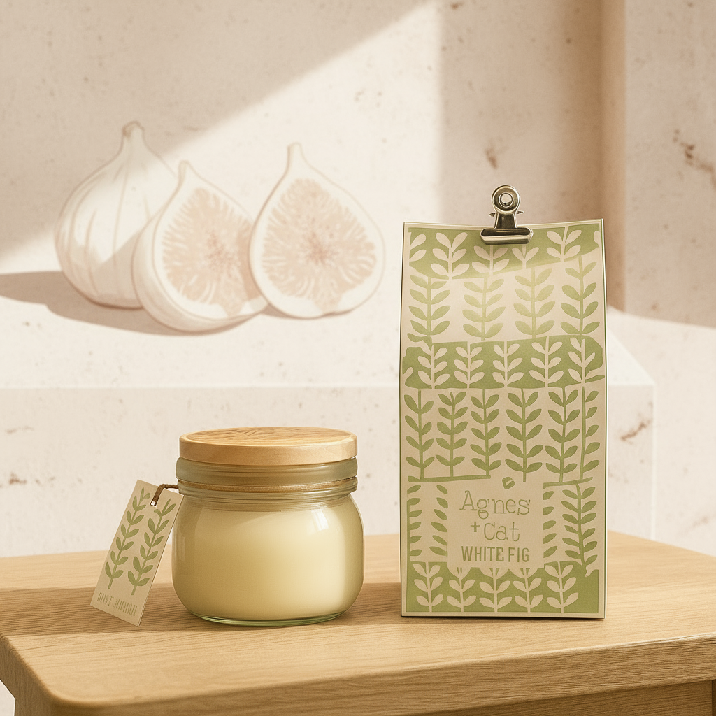 Sojawachs-Duftkerze Weiße Feige im wiederverwendbaren Glas (400 ml) – 80 Stunden natürlicher Duftgenuss