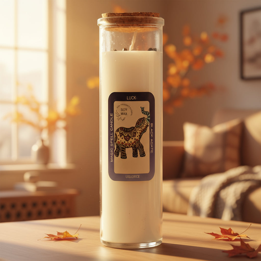 Magische Zauberkerze Luck – Belebender Duft für Glück – 50 Stunden natürlicher Duftgenuss