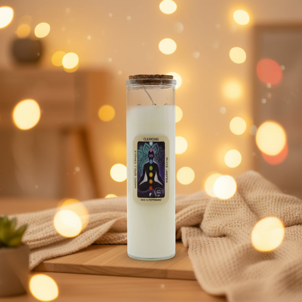 Magische Zauberkerze Cleansing – Reinigender Duft für Klarheit – 50 Stunden natürlicher Duftgenuss