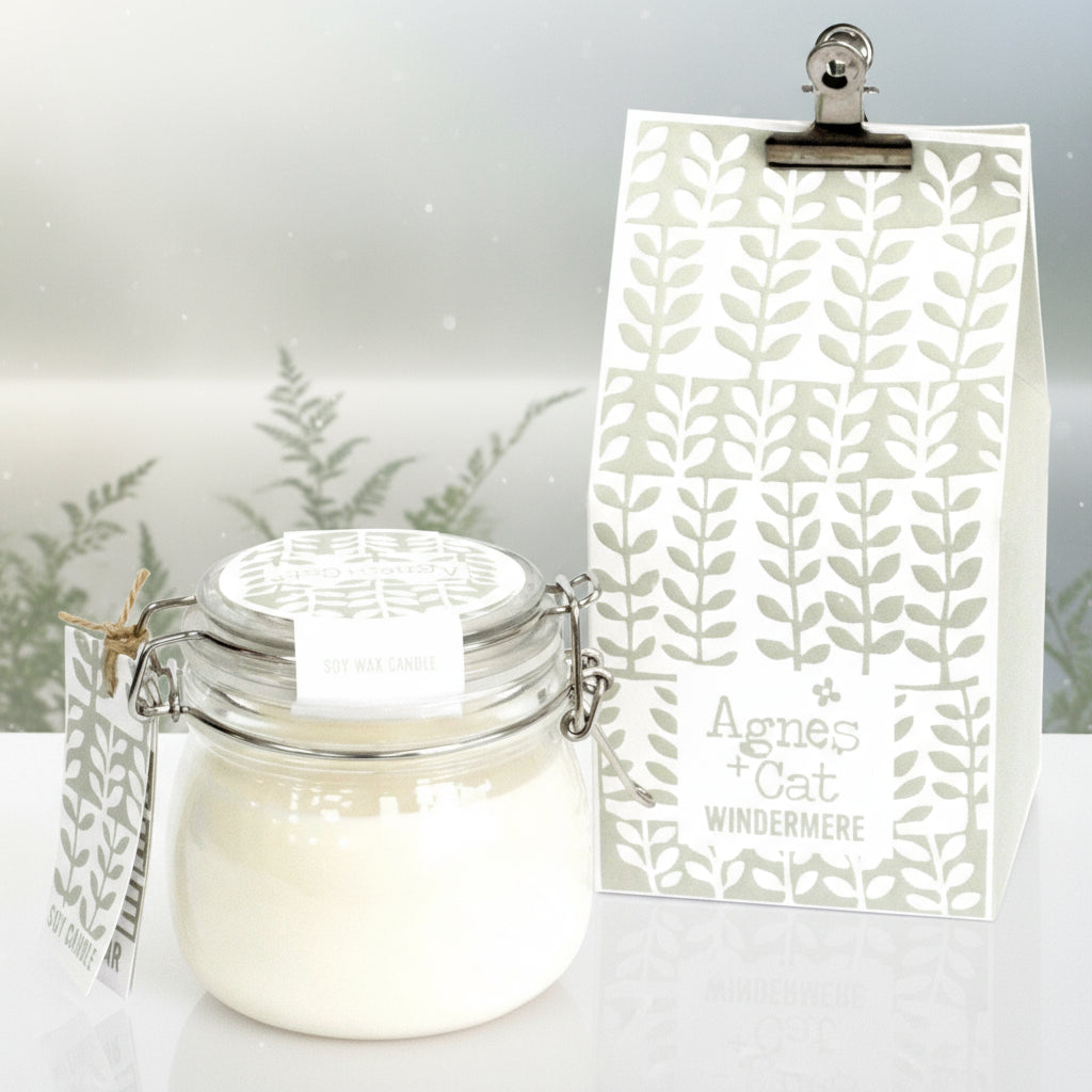 Sojawachs-Duftkerze Windermere im wiederverwendbaren Glas (400 ml) – 80 Stunden natürlicher Duftgenuss