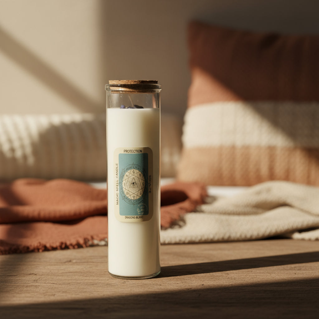 Magische Zauberkerze Protection – Schützender Duft für Sicherheit – 50 Stunden natürlicher Duftgenuss
