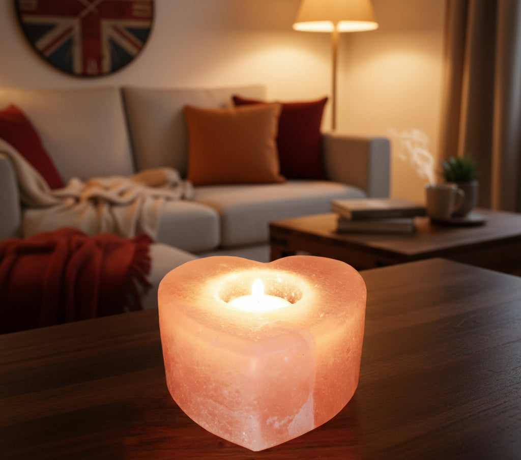 Himalaya-Salz Herz Teelichthalter – Natürliche Luftreinigung für dein Zuhause
