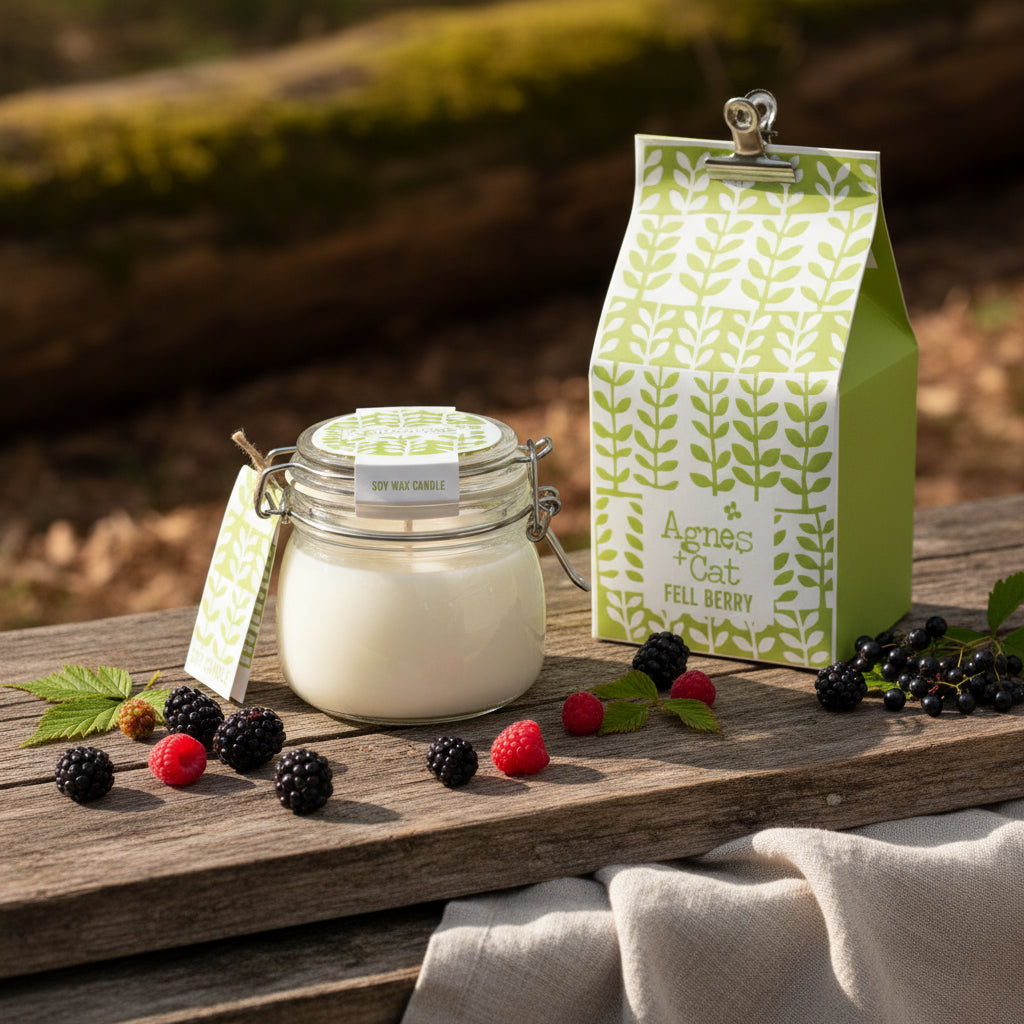 Sojawachs-Duftkerze Fell Berry im wiederverwendbaren Glas (400 ml) – 80 Stunden natürlicher Duftgenuss