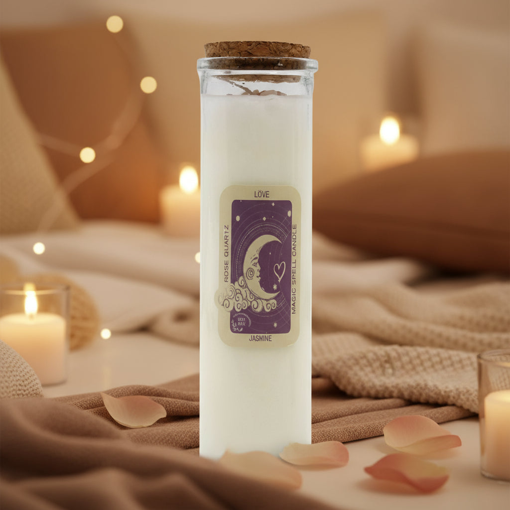 Magische Zauberkerze Love – Romantischer Duft für Herzöffnung – 50 Stunden natürlicher Duftgenuss