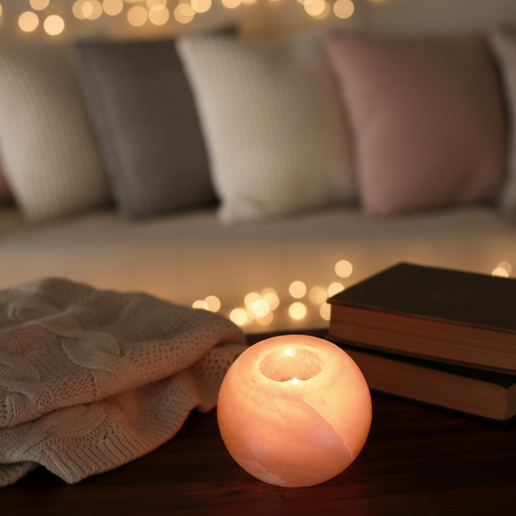 Himalaya-Salz Teelichthalter – Natürliche Luftreinigung für dein Zuhause