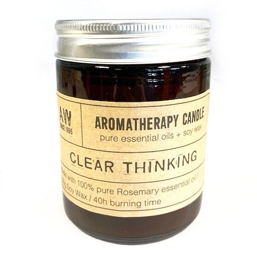 Clear Thinking Aromatherapie-Kerze – Rosmarin (200 g Sojawachs) – 40 Stunden klärender Duftgenuss
