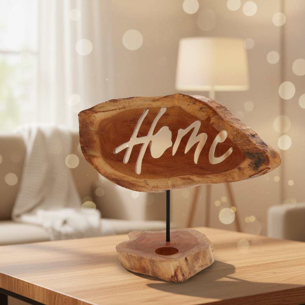 Home Teelichthalter aus Holz – Natürliche Wärme & Gemütlichkeit (ca. 15 × 15 × 3 cm)