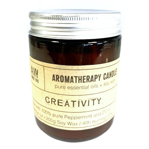 Creativity Aromatherapie-Kerze – Pfefferminze & Nelke (200 g Sojawachs) – 40 Stunden inspirierender Duftgenuss