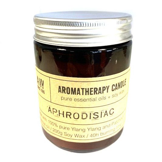 Aphrodisiac Aromatherapie-Kerze – Ylang Ylang & Patchouli (200 g Sojawachs) – 40 Stunden sinnlicher Duftgenuss