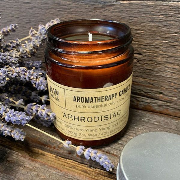 Aphrodisiac Aromatherapie-Kerze – Ylang Ylang & Patchouli (200 g Sojawachs) – 40 Stunden sinnlicher Duftgenuss